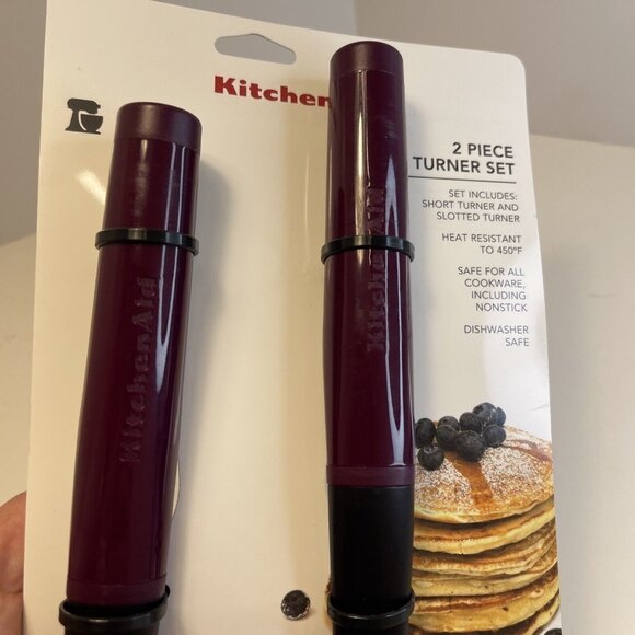 New KitchenAid Purple Boysenberry Plum 2 Piece Lifter Turner Set (HBRA) - Picture 2 of 5